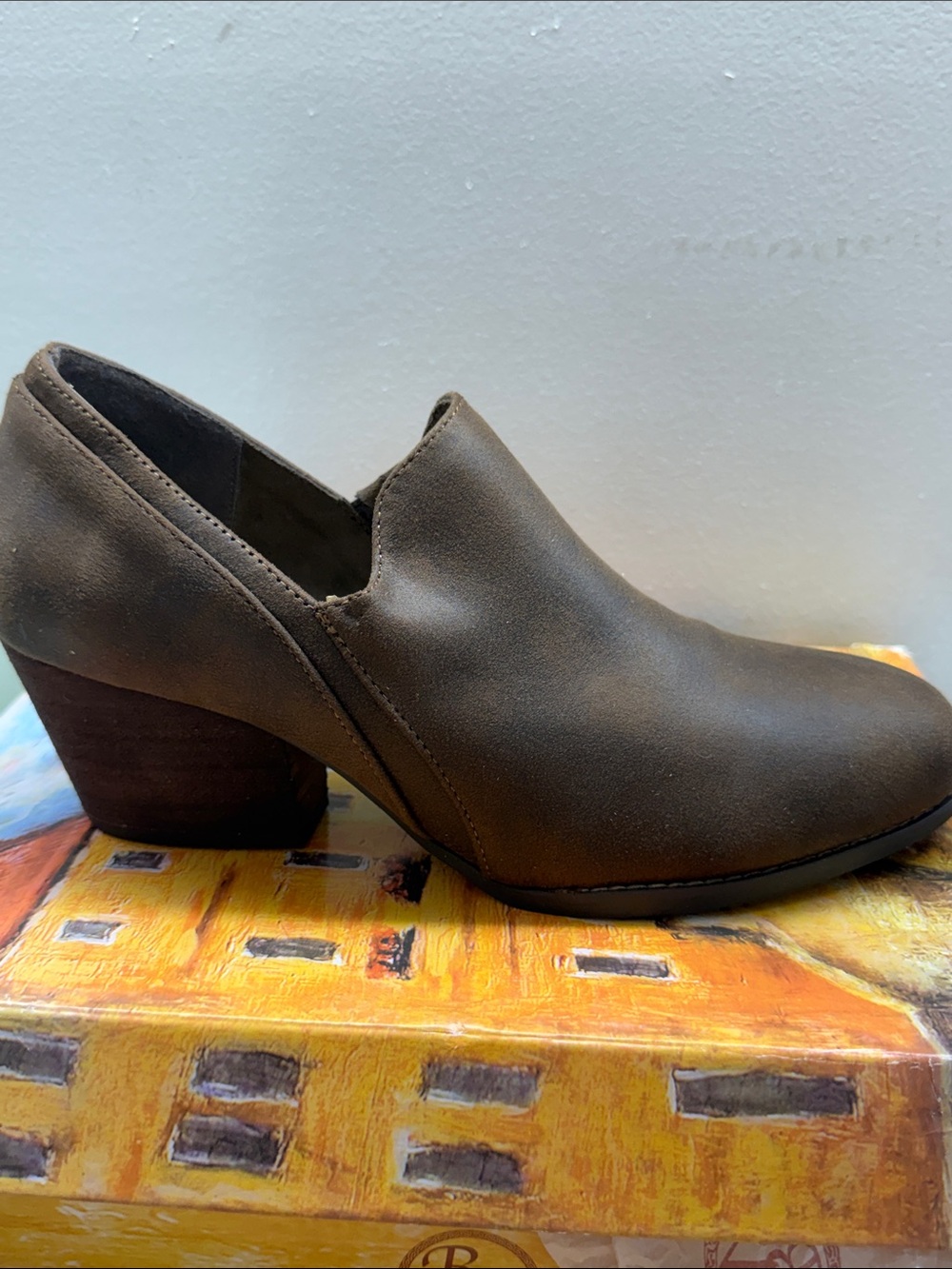 Bella Vita NAKIA Brown Leather Slip-On Mule Shoes Size 9.5
